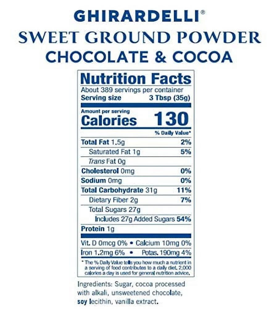 Sweet Ground Chocolate & Cocoa Powder, 30 Pound G5369