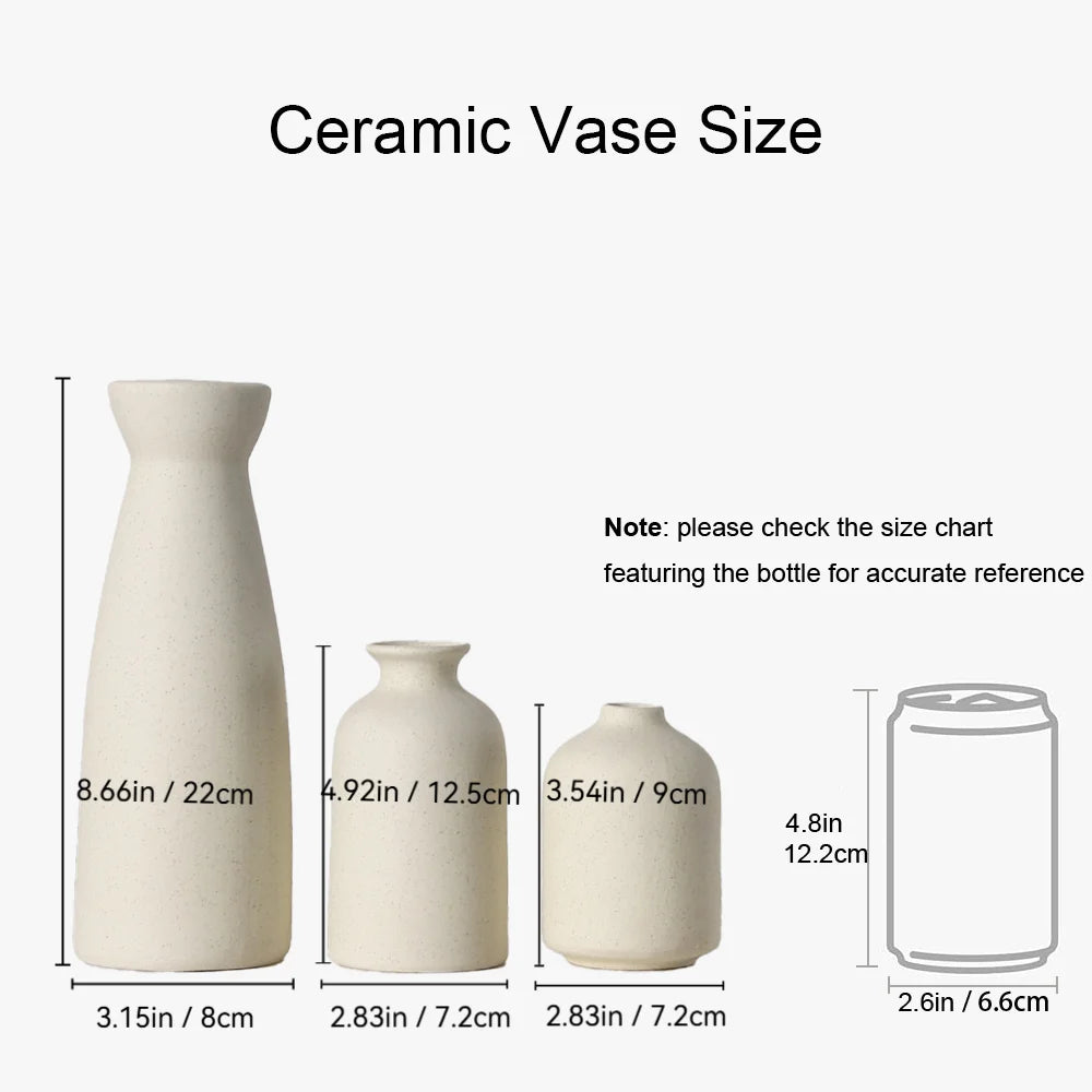 Beige Ceramic Vases Set of 3 S930