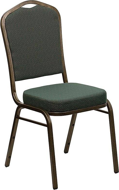 Green Patterned Fabric Crown Back Stacking Banquet Chair W569