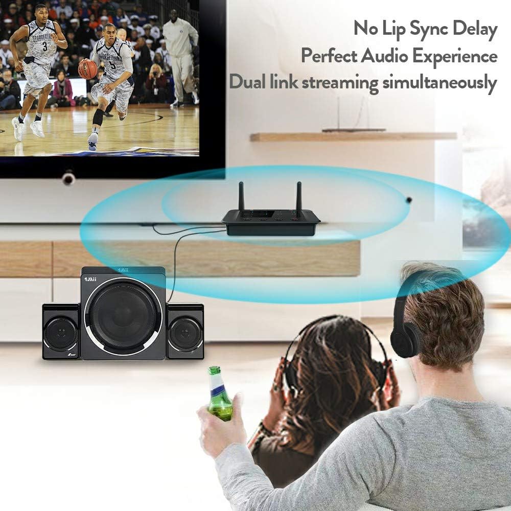 Bluetooth 5.0 Transmitter Receiver Audio Adapter with Optical RCA AUX 3.5mm N6024