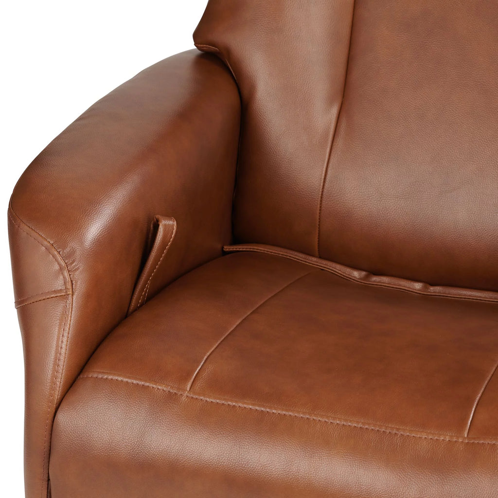 Brown Swivel Faux Leather Recliner Chair U8099