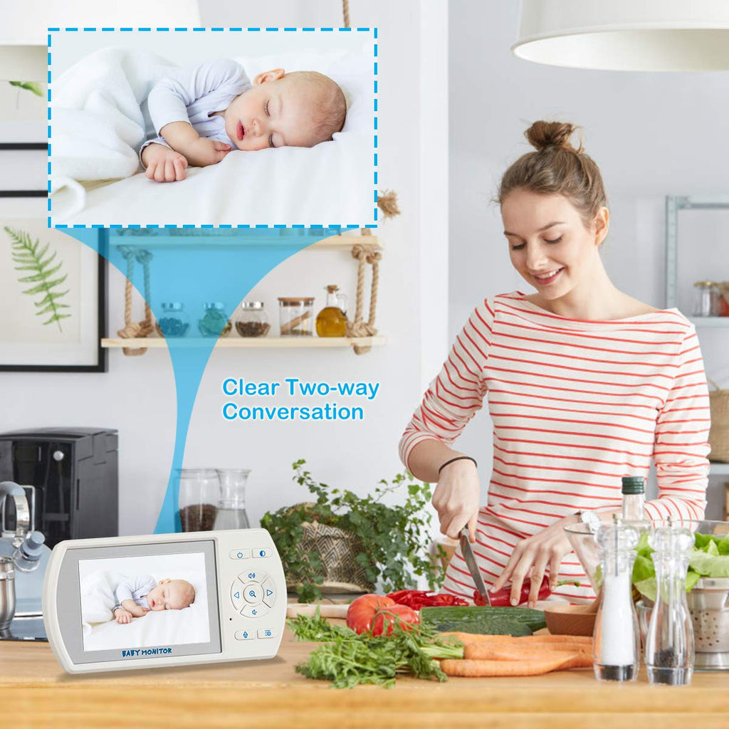 3.5'' LCD Video Baby Monitor, 2-Way Audio, Infrared Night Vision, Pack of 2 K846927