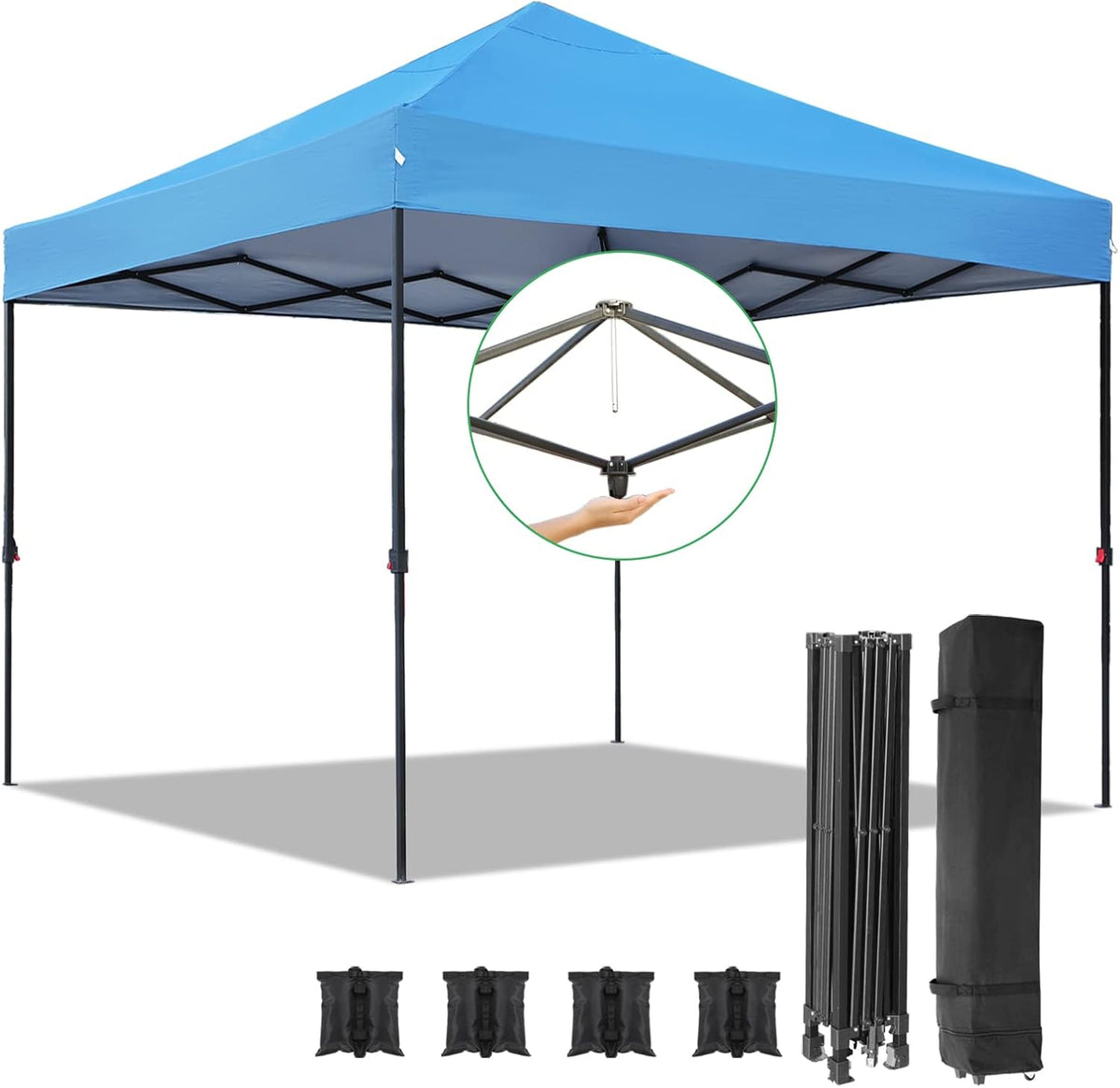 10x10ft Pop Up Canopy Tent with Wheeled Carry Bag N77770