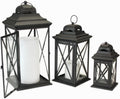 Set of 3 Black Iron Candle Lanterns T887969