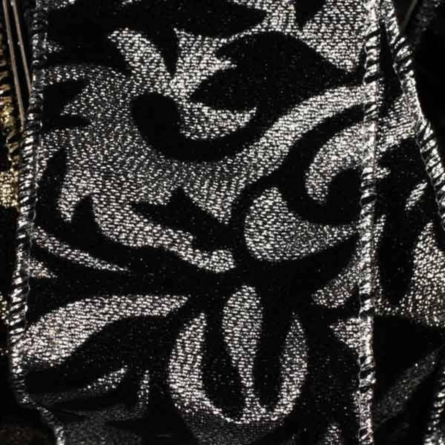 Silver Black Velvet Ribbon 2.5 x 20 Yards W839
