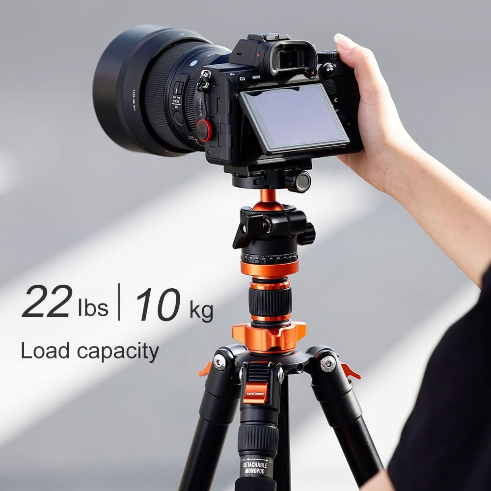 62 inch DSLR Camera Tripod with Monopod and Aluminum Alloy Quick Release Plate Y447
