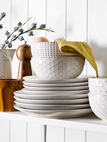 12 PCS Ceramic Dinnerware Set Arctic White X4498
