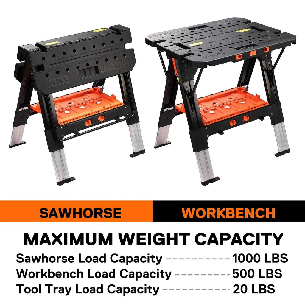 Portable Folding Work Table 2-in-1 Sawhorse Workbench A5406
