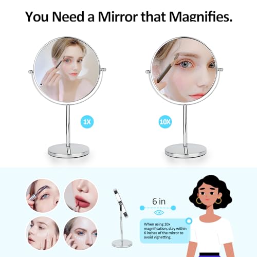 8" Rechargeable LED Lighted Magnifying Mirror with 3 Colors H349896