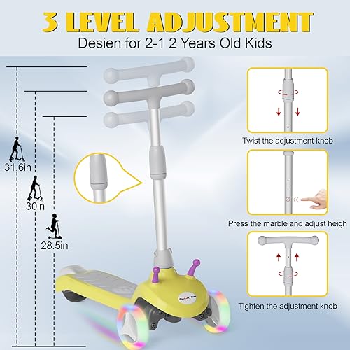 3 Wheel Electric Scooter with Flash Wheels and Anti-Slip Deck P15479