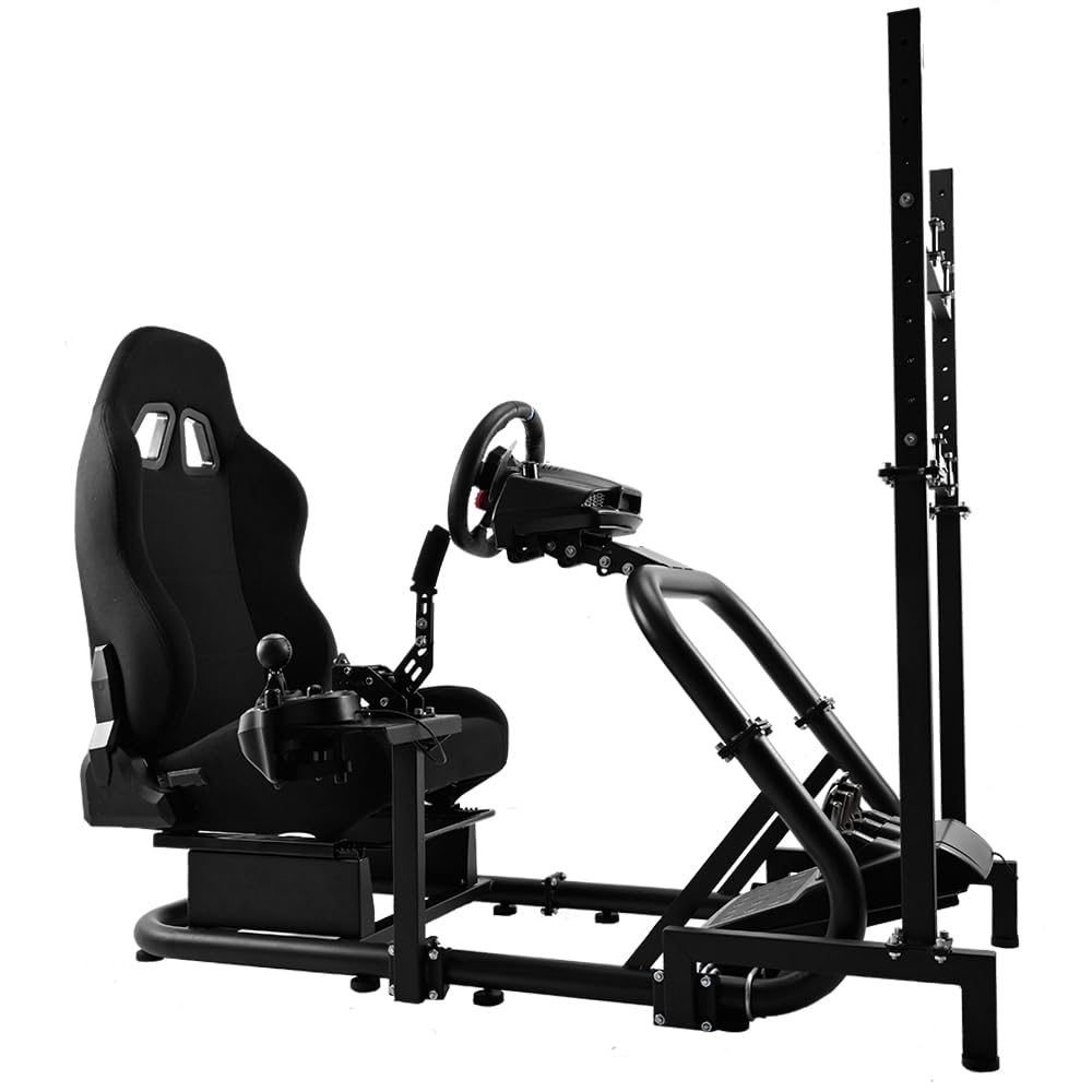 Racing Sim Cockpit with TV Stand & Seat B108