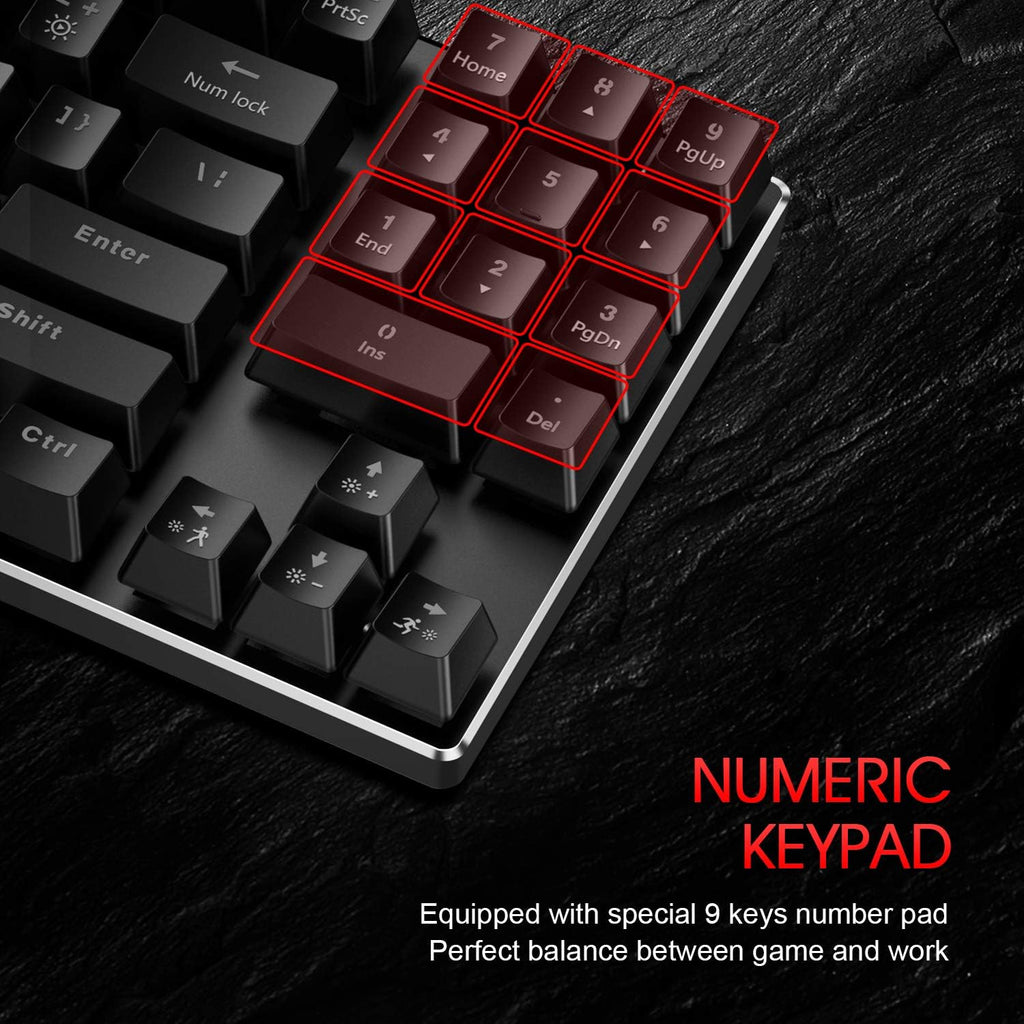 89 Keys Wired Backlit Gaming Keyboard Red Switch with 4800 DPI 6 Button Mouse and Mouse Pad Pack of 2 C805