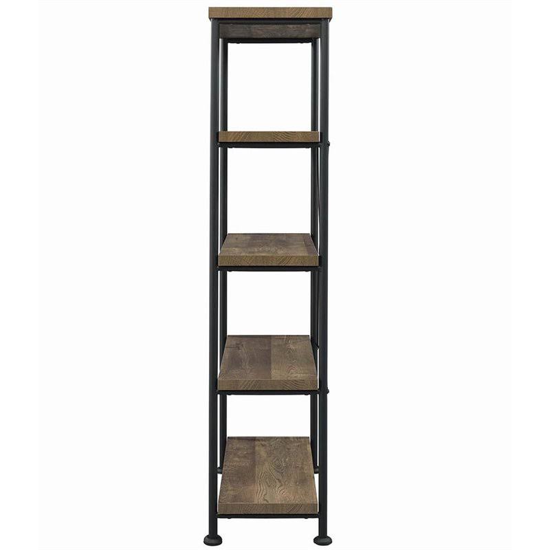 Rustic Oak and Black 4 Shelf Bookcase J60254