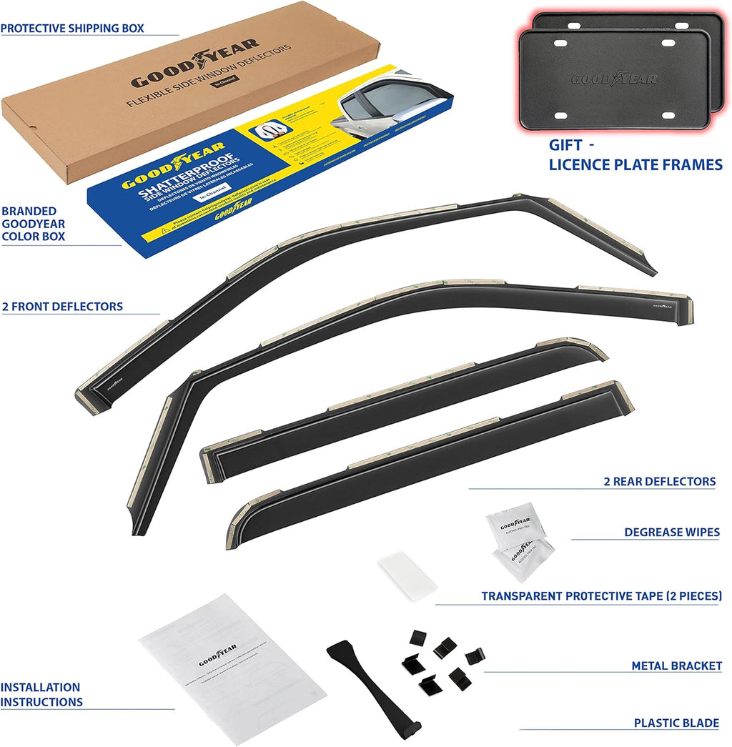 Shatterproof in-Channel Window Deflectors, 4 pcs V835