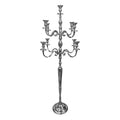 Silver 66-Inch Metal Candelabra 9 Candle Holders Z584281