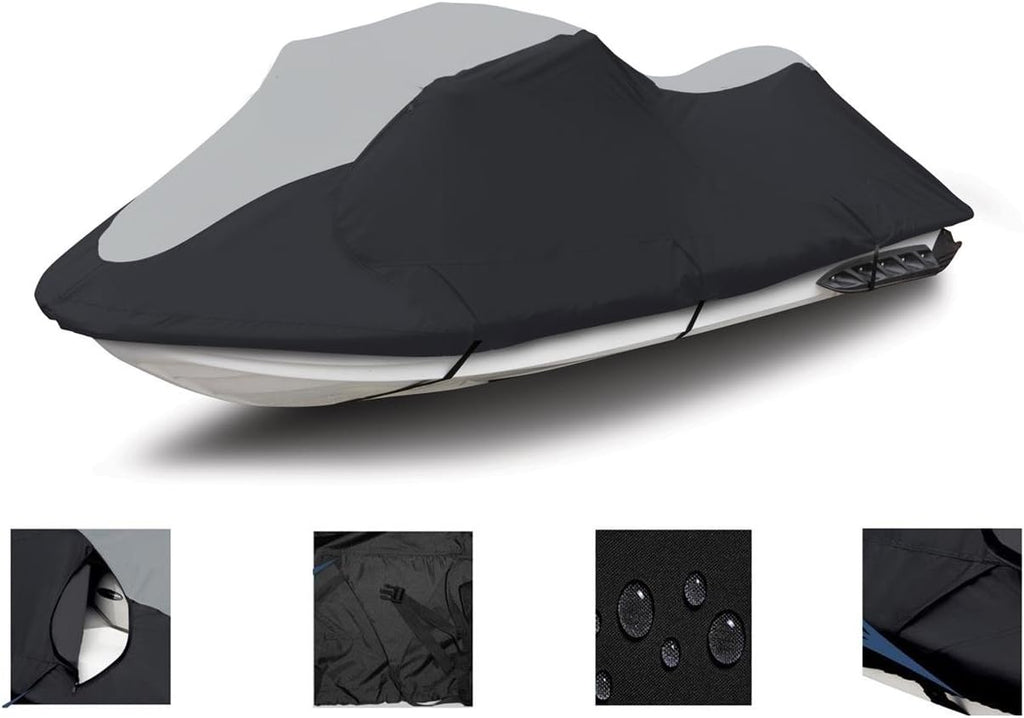 Black/Grey Heavy-Duty PWC Jetski Watercraft Cover W585