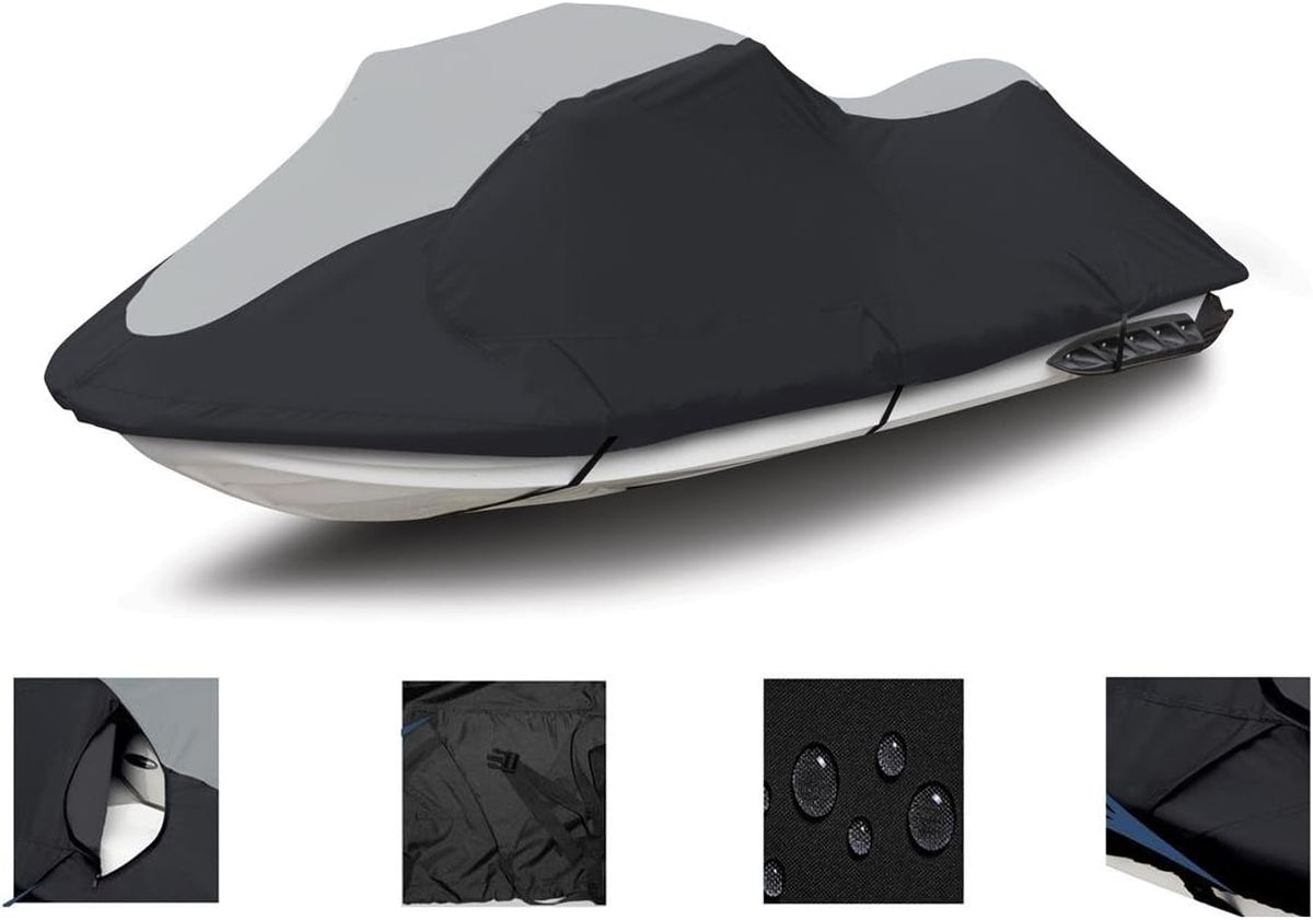 Black/Grey Heavy-Duty PWC Jetski Watercraft Cover W585