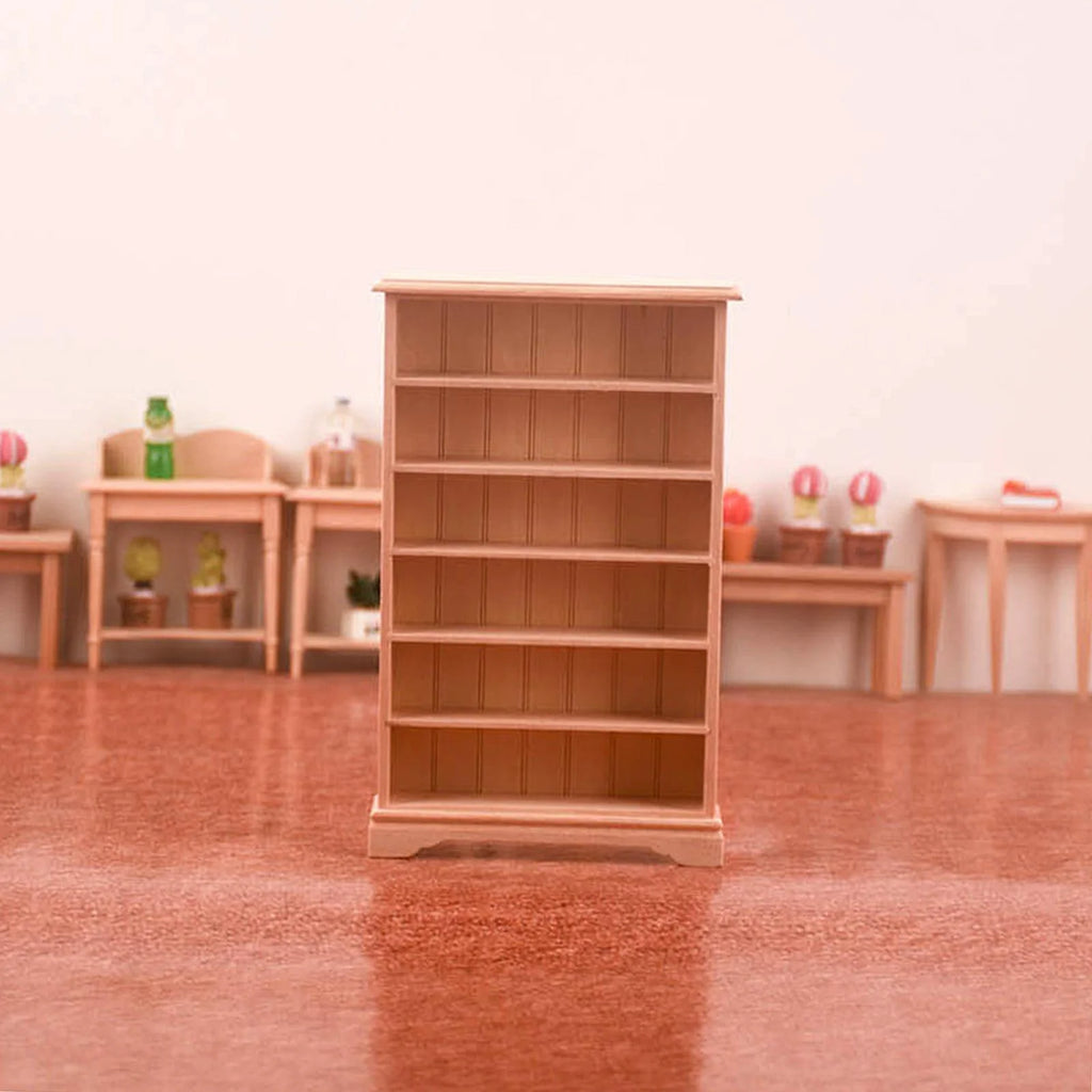 Dollhouse Miniature Wooden Bookcase Display Shelf A544945