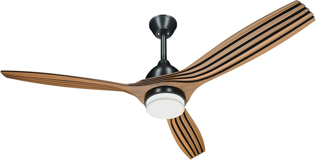 52'' Ceiling Fan with Lights Remote Control Brushed Wood Walnut Blades 3 Level Timer 6 Speed Reversible Motor I267004