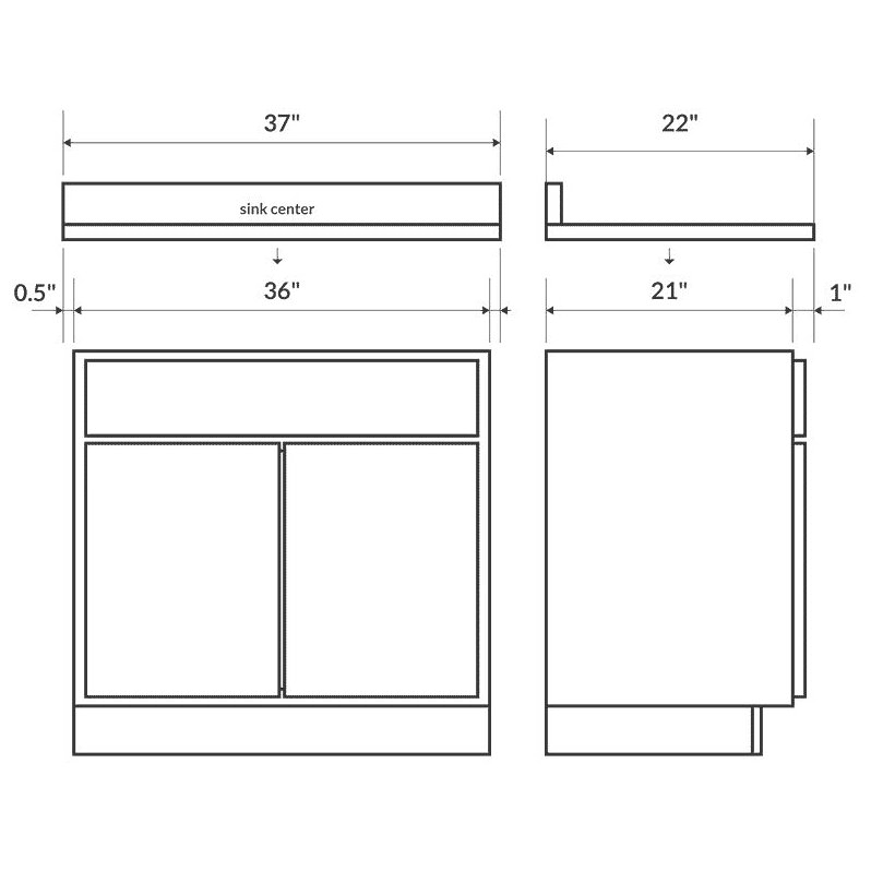 Burlywood Granite Vanity Top 37 in x 22 in with Backsplash 4 in Spread Z75211