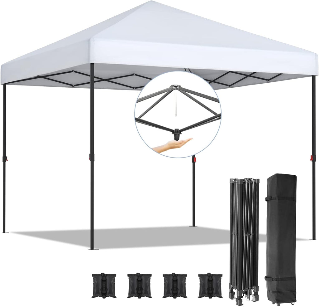 10x10ft Pop Up Canopy Tent with Wheeled Carry Bag N77770