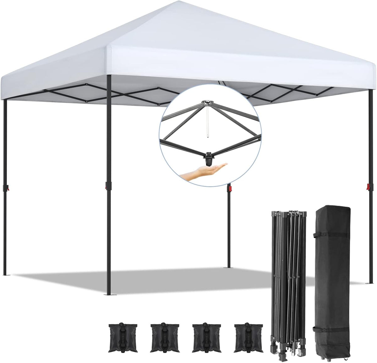 10x10ft Pop Up Canopy Tent with Wheeled Carry Bag N77770