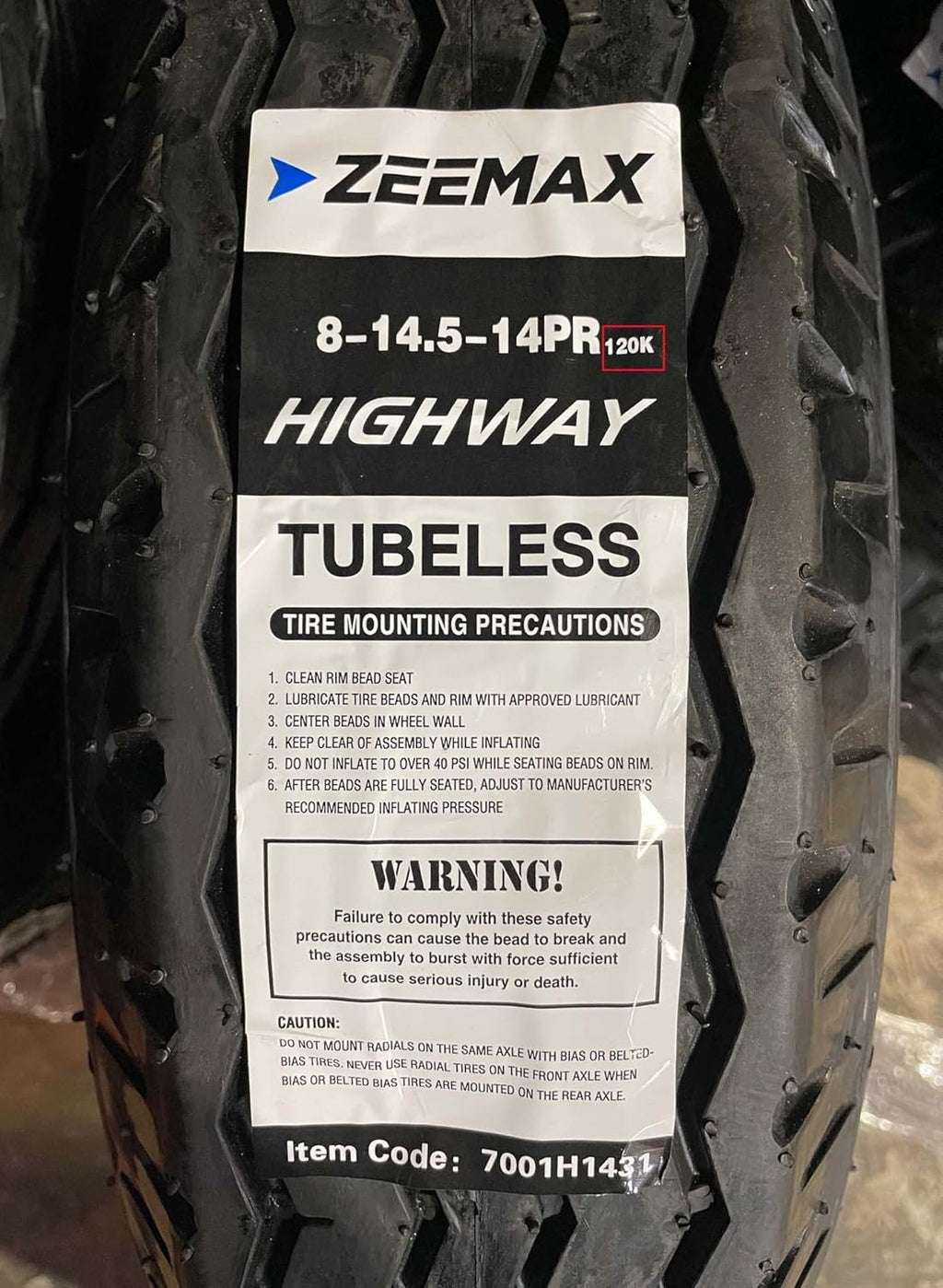 Heavy Duty Highway Trailer Tire 8-14.5 14 Ply N9522