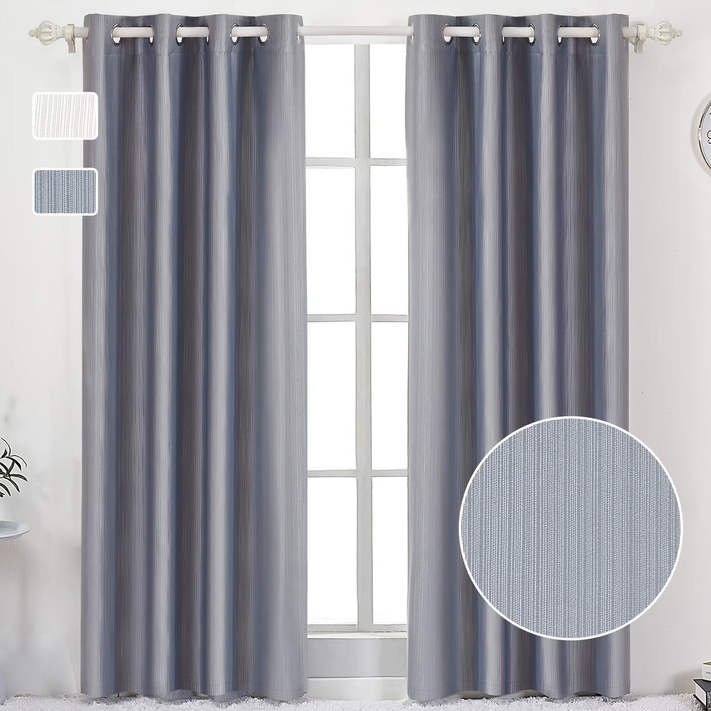90% Blackout Curtains Set of 2 Panels, Light Gray, 52 x 84 inch M4918