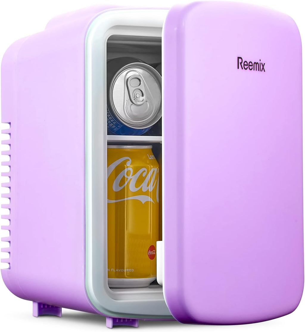 3.7 Liter 6 Can Portable Cooler Warmer Personal Refrigerator Freon-Free Purple Y668