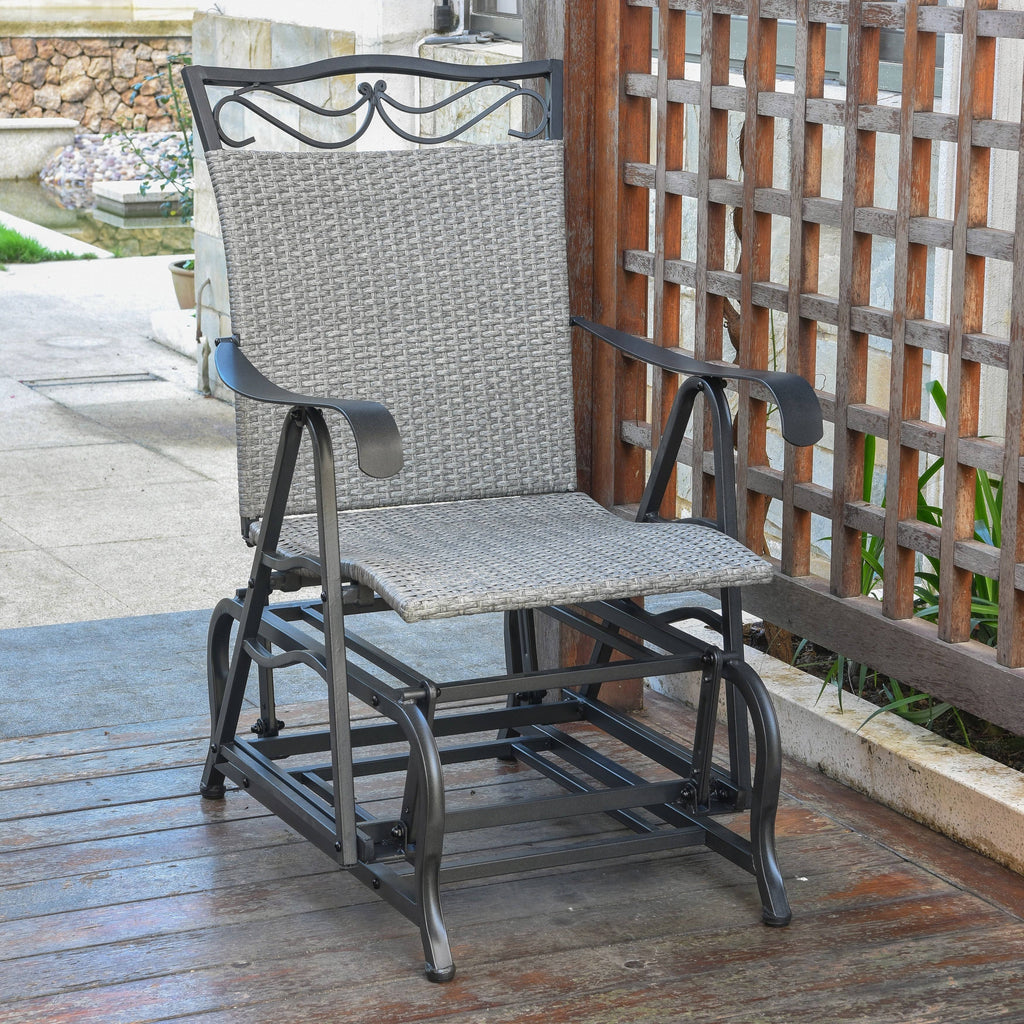 Resin Wicker Steel Glider Chair E8280