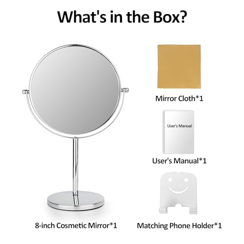 8" Rechargeable LED Lighted Magnifying Mirror with 3 Colors H349896