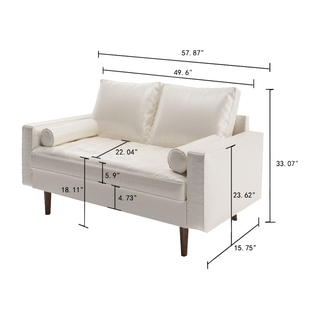 Mid-century Modern Loveseat Brown N7693