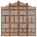Hand Carved 4-Panel Room Divider Solid Mango Wood E860