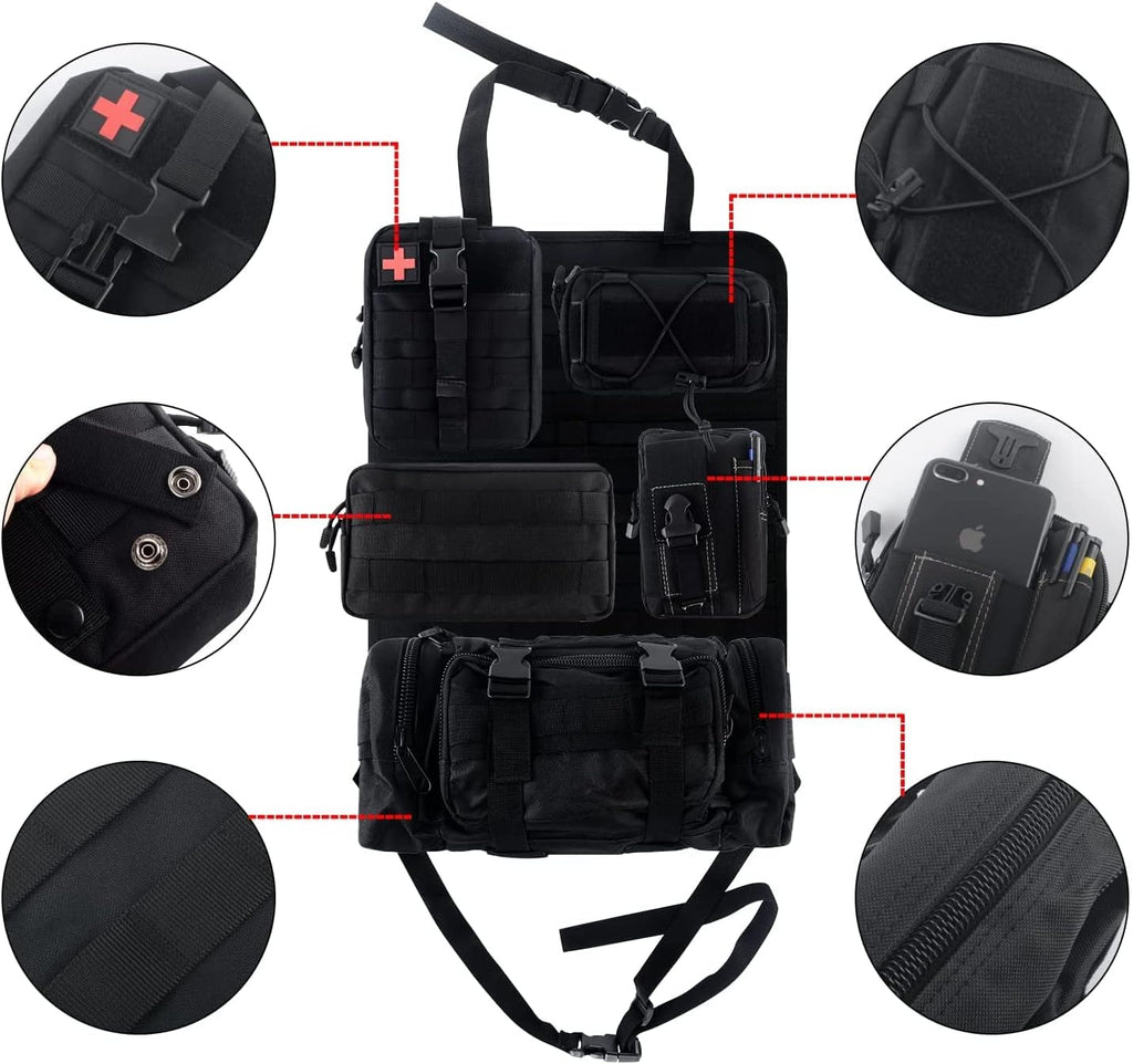 Front Seat Back Storage Bag Organizer with 5 Bags M8190