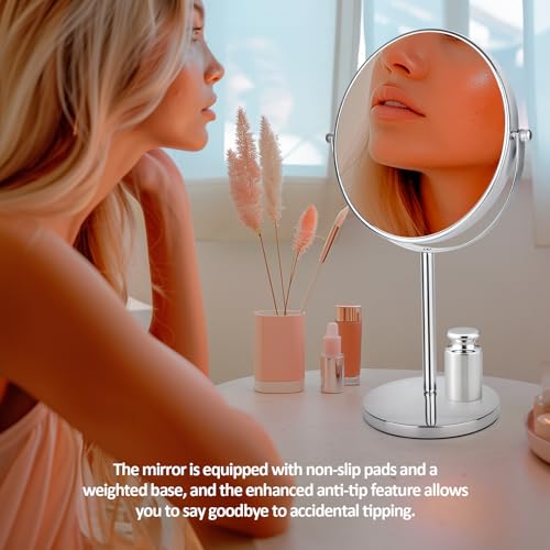 8" Rechargeable LED Lighted Magnifying Mirror with 3 Colors H349896