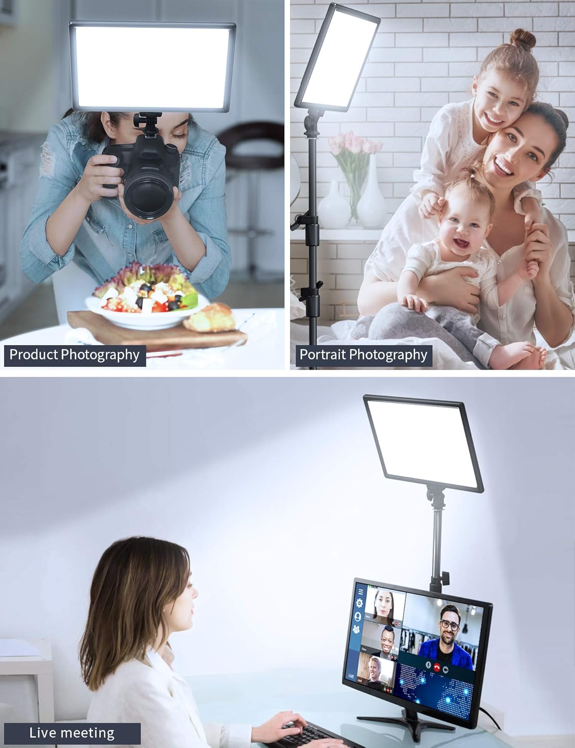 LED Video Soft Light Panel with Dual Rechargeable Battery, Pack of 2 T4297