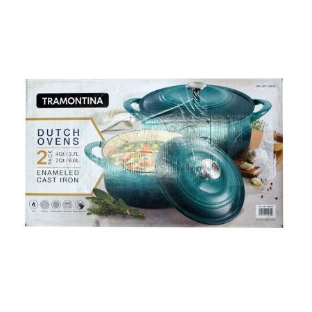 2 Pack Teal Cast Iron Dutch Ovens I16492