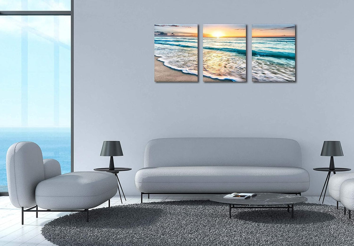 Framed Canvas Wall-Art Oil Painting 12x16inchx3pcs W132