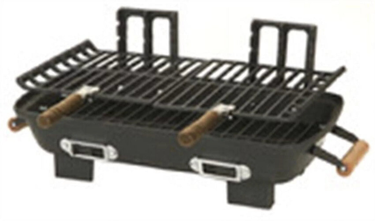 Black Cast Iron Charcoal Hibachi Grill 10 x 18 in. Z16442