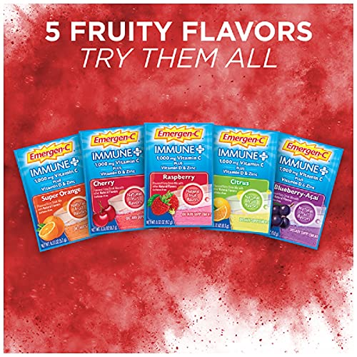 Raspberry Flavor Vitamin C Powder with Vitamin D, Zinc, Antioxidants and Electrolytes - 30 Count E209586