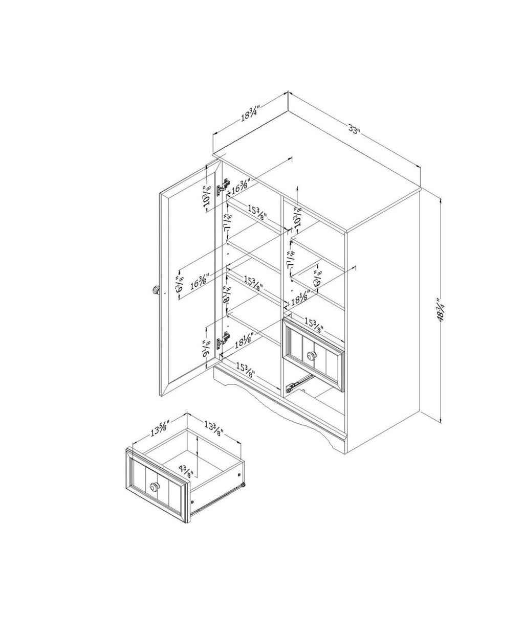 White Armoire B1488