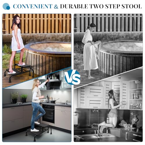 Heavy Duty Medical Step Stool with 5 Legs and Adjustable Handrail S1673