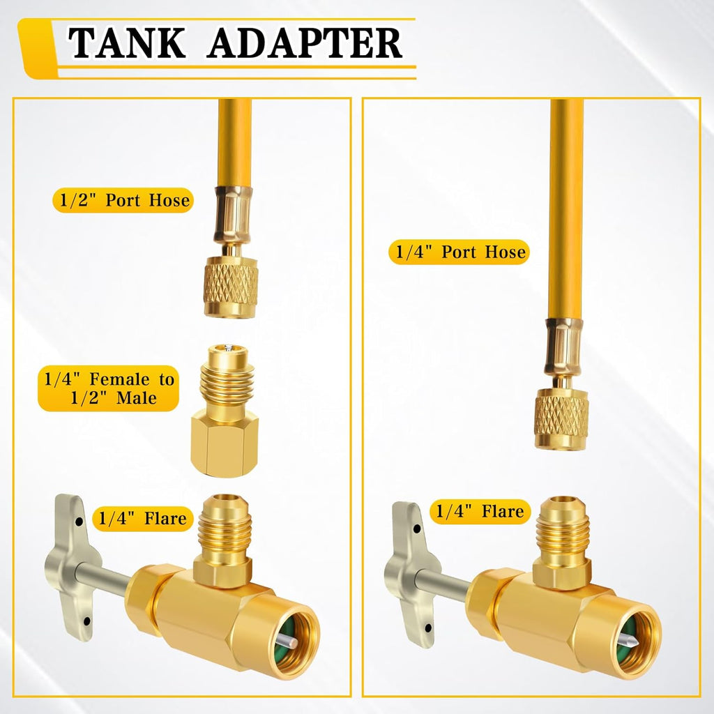 R1234YF Refrigerant Dispenser Set with Valve Core Removal Tool V828