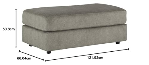Gray Chenille Oversized Ottoman V19300