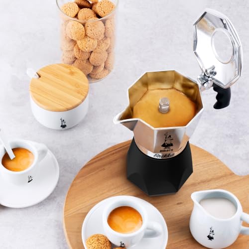 2 Cups 3.4 Oz Aluminum Black Stovetop Coffee Maker U804
