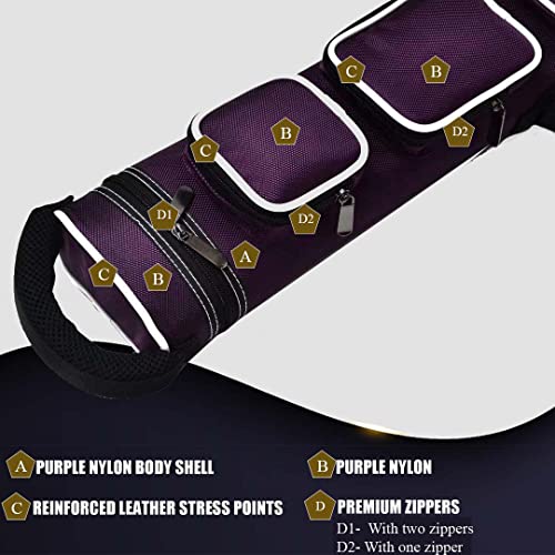 Nylon Leatherette Billiard Pool Cue Stick Hard Carrying Case J430