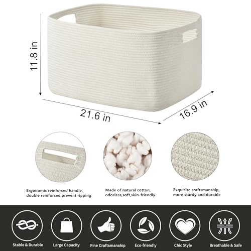 Rectangle Woven Cotton Rope Storage Basket B727