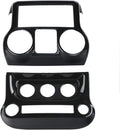 Carbon Fiber Car Interior Center Console Dashboard Panel Frame Cover Trims for Jeep Wrangler 2011-2017, Pack of 2 V109