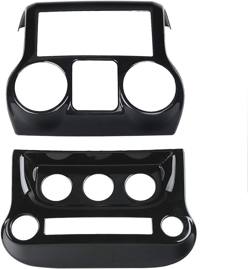Carbon Fiber Car Interior Center Console Dashboard Panel Frame Cover Trims for Jeep Wrangler 2011-2017, Pack of 2 V109