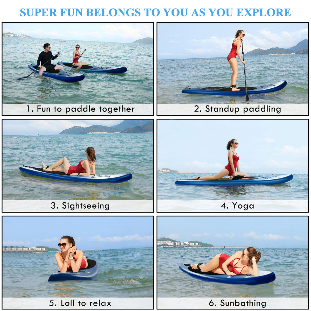 Blue Inflatable Stand Up Paddle Board E21299